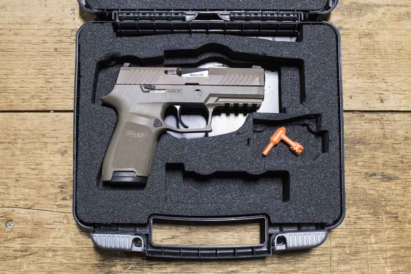SIG SAUER P320 Compact 9mm Flat Dark Earth Police Trade-in Pistols with Night Sights (Very Good Condition)